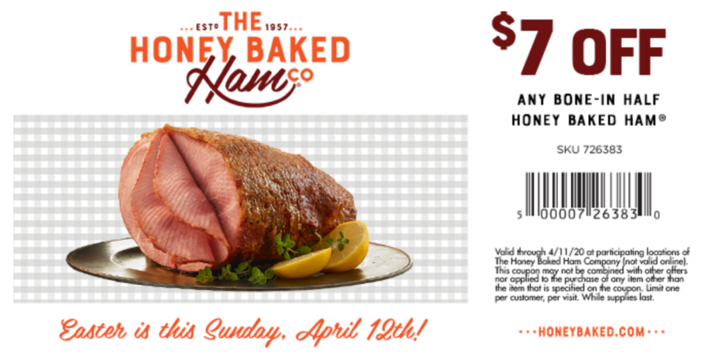 Honey Baked Ham Coupons…Save 7 off a Half Ham or Score a Roasted or