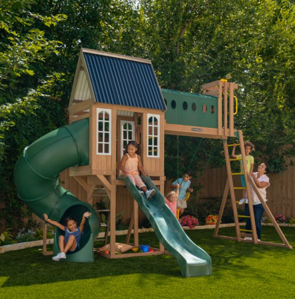 Score a Whopping 500 Off a KidKraft Skyway Resort Wooden Swing Set