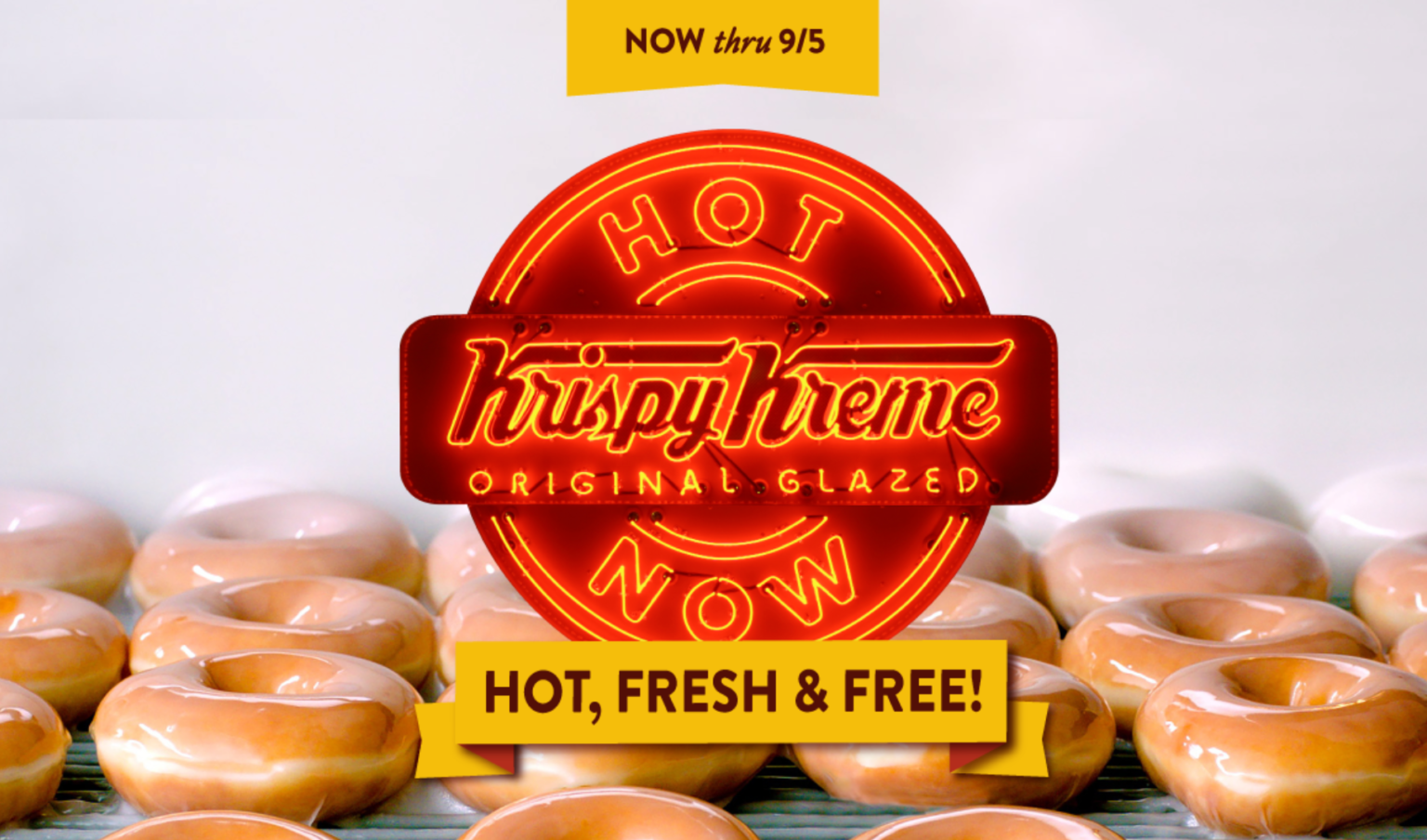 See The Krispy Kreme Hot Light On Stop In For A Free Original Glazed Doughnut Through 95 8576