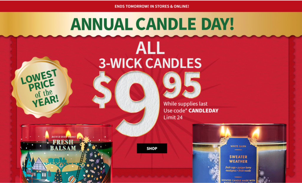 It’s Candle Day at Bath and Body Works! Lowest Price of the Year on 3